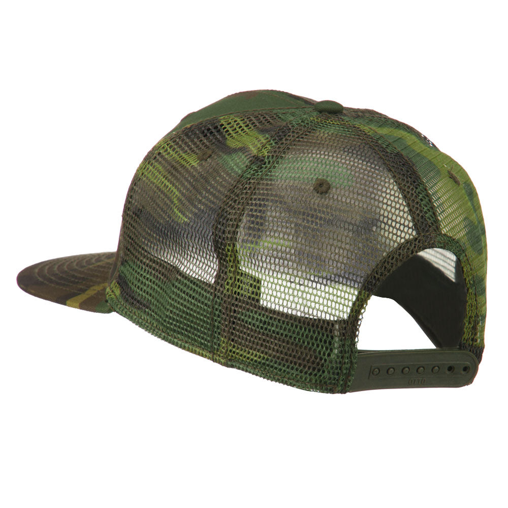 Camouflage Cotton Flat Bill Trucker Cap