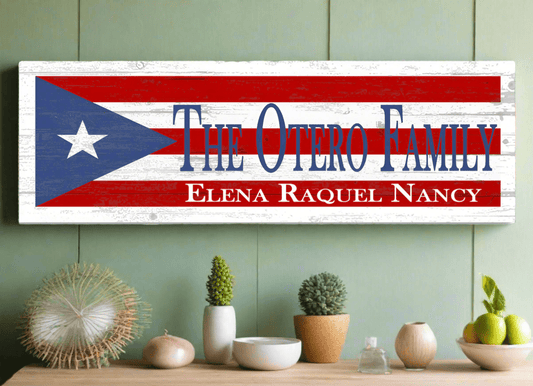 Puerto Rican Flag Sign Family Custom Name Puerto Rican Wedding Gift