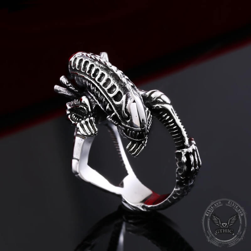 Punk Alien Stainless Steel Predator Ring