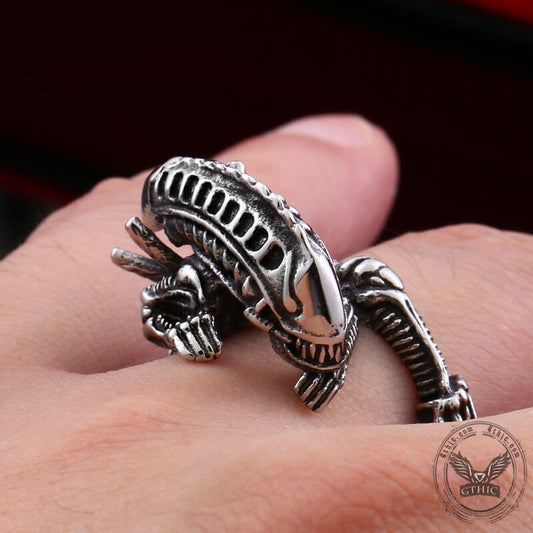 Punk Alien Stainless Steel Predator Ring
