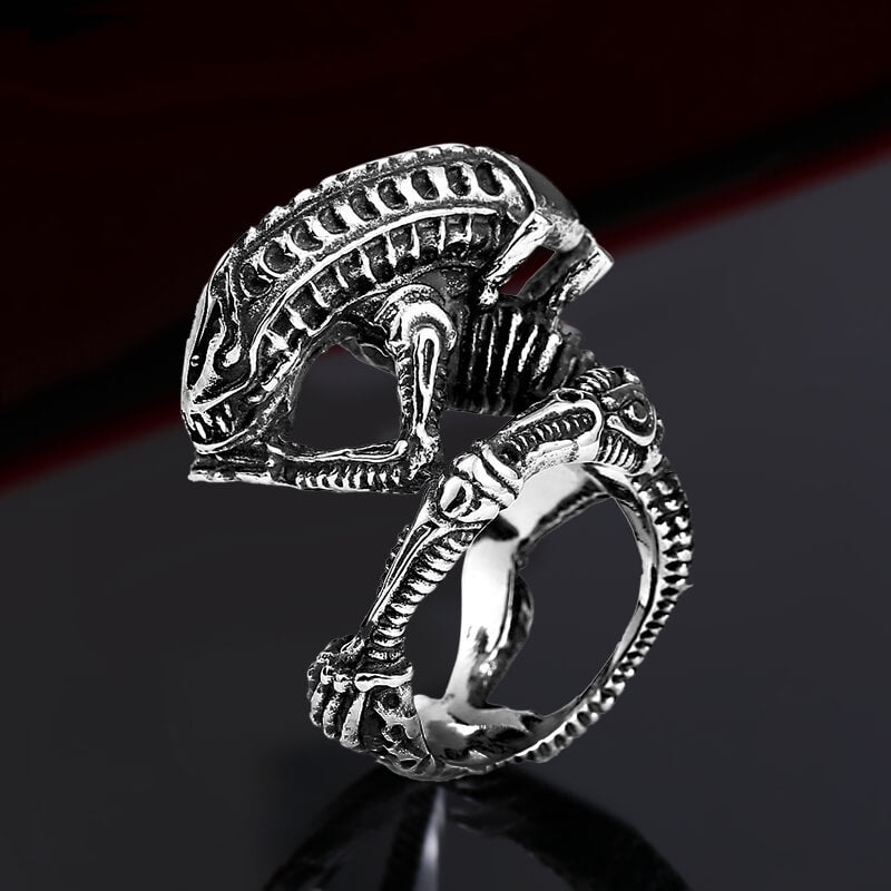 Punk Alien Stainless Steel Predator Ring