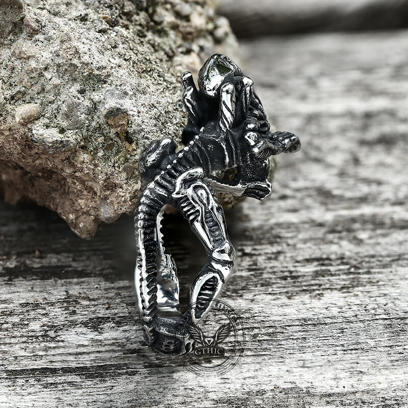 Punk Alien Stainless Steel Predator Ring