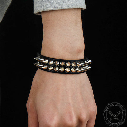Punk Alloy Leather Spiked Bracelets