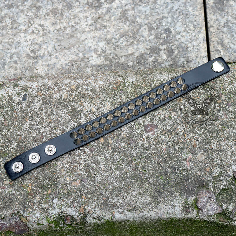 Punk Alloy Leather Spiked Bracelets