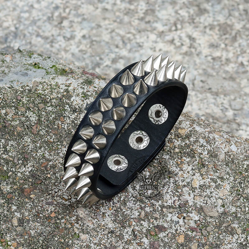 Punk Alloy Leather Spiked Bracelets