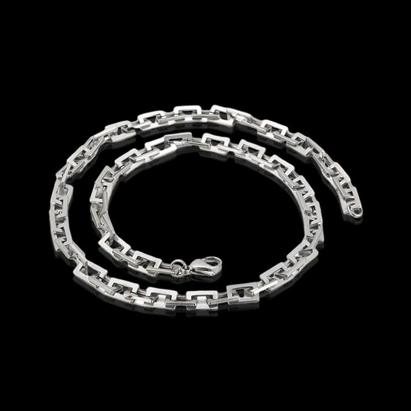 Punk Box Chain Stainless Steel Necklace