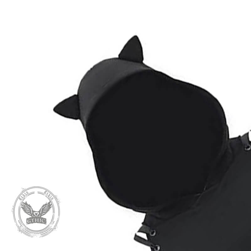 Punk Cat Ear Off Tie up Hoodie