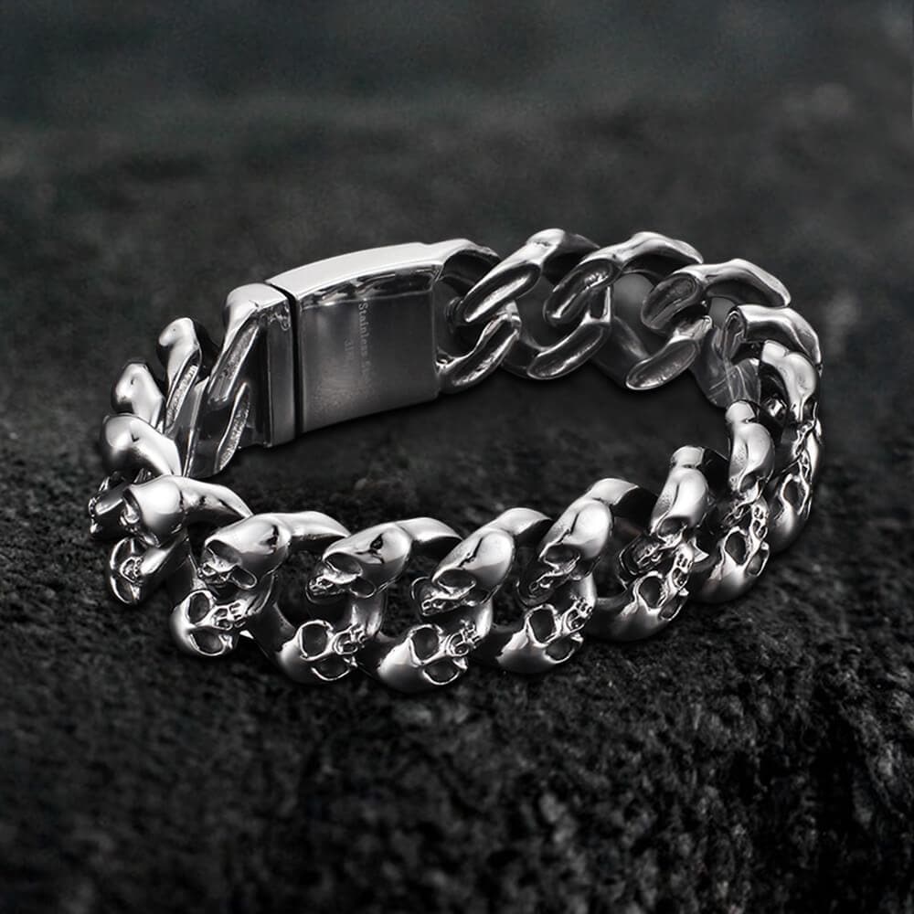 Punk Chain Stainless Steel Skull Bracelet