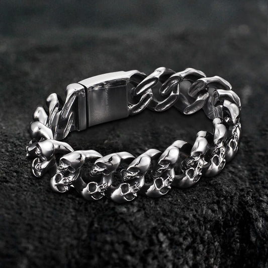 Punk Chain Stainless Steel Skull Bracelet