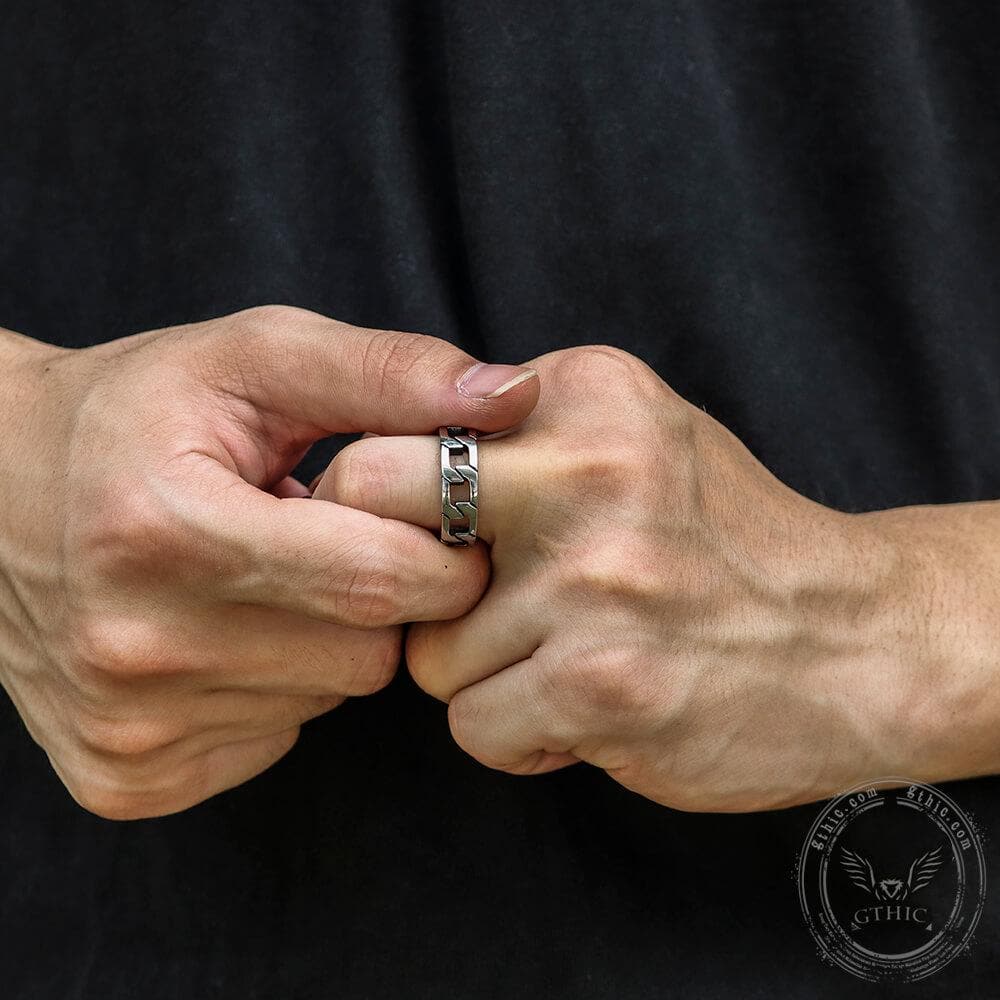 Punk Cuban Chain Stainless Steel Ring