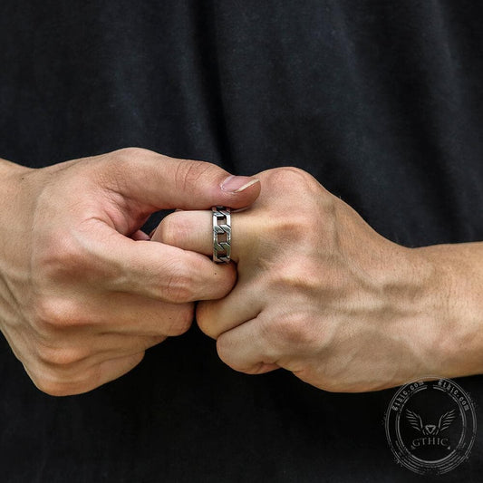 Punk Cuban Chain Stainless Steel Ring