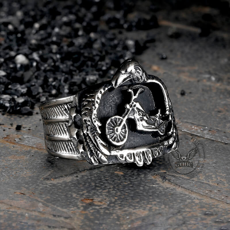 Punk Eagle Motorcycle Stainless Steel Biker Ring