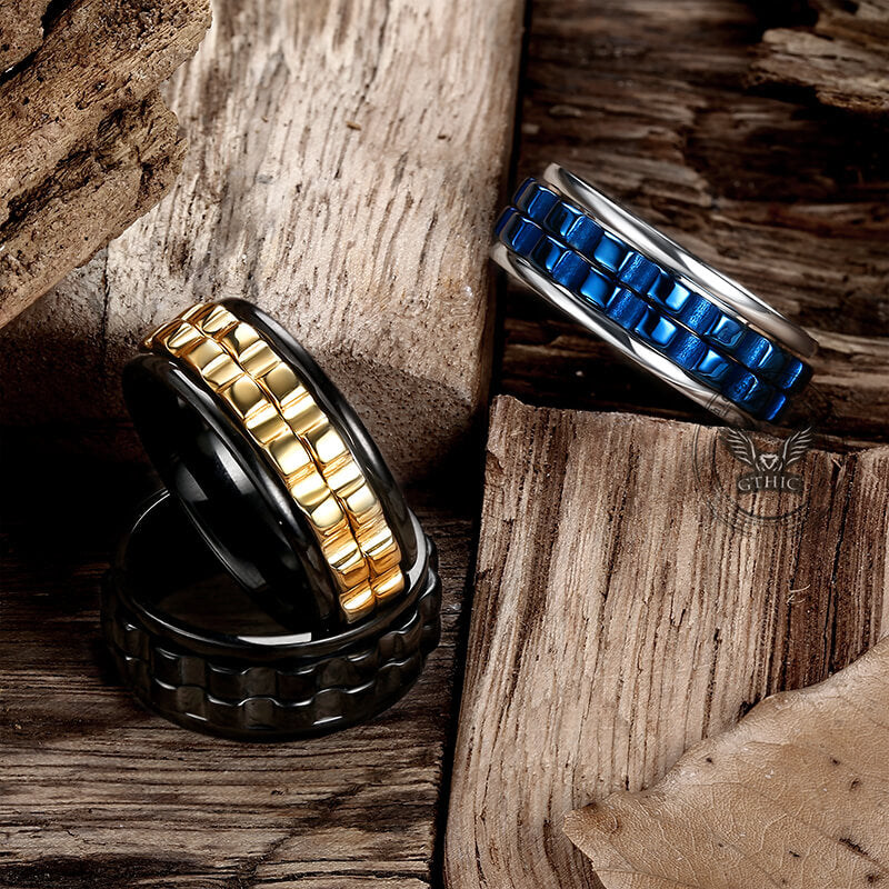 Punk Gear Stainless steel Spinner Ring