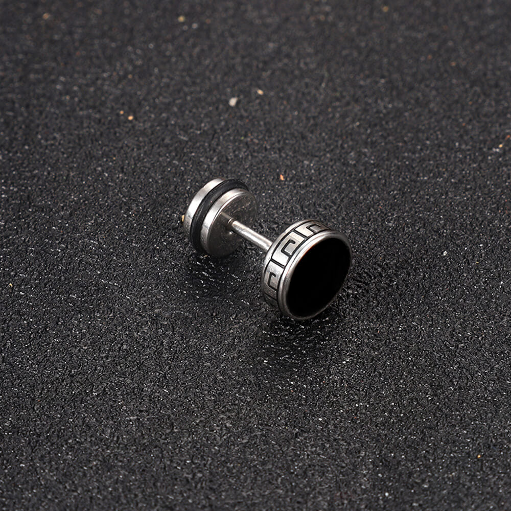 Punk Great Wall Pattern Stainless Steel Stud Earring