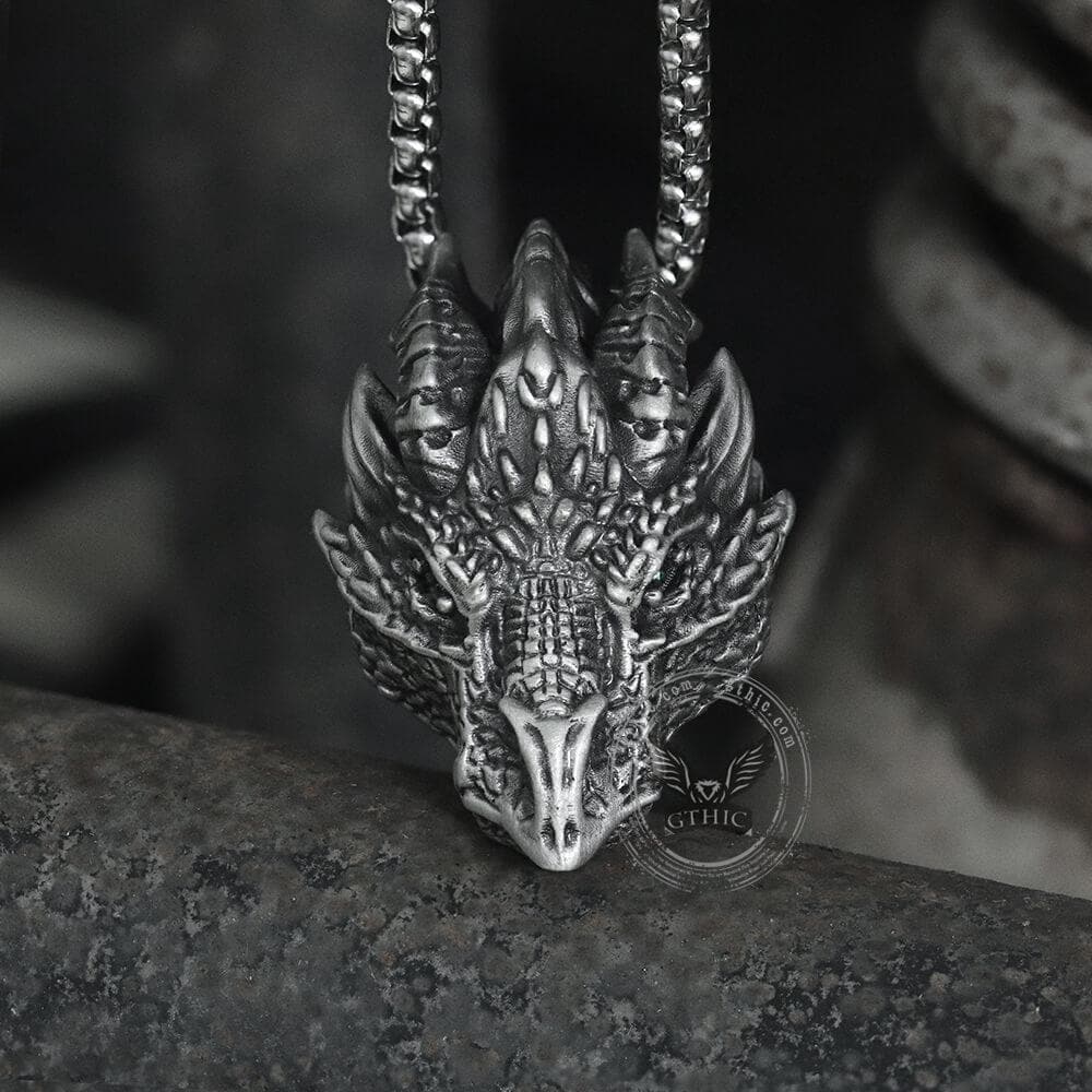 Silver Dragon Pure Tin Necklace