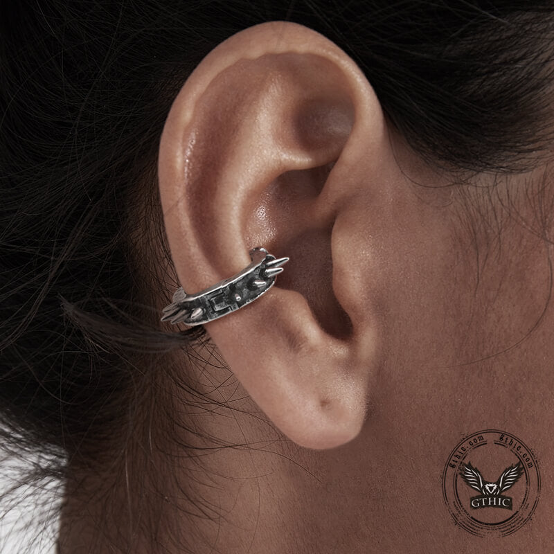 Punk Rivets Stainless Steel Skull Ear Cuffs