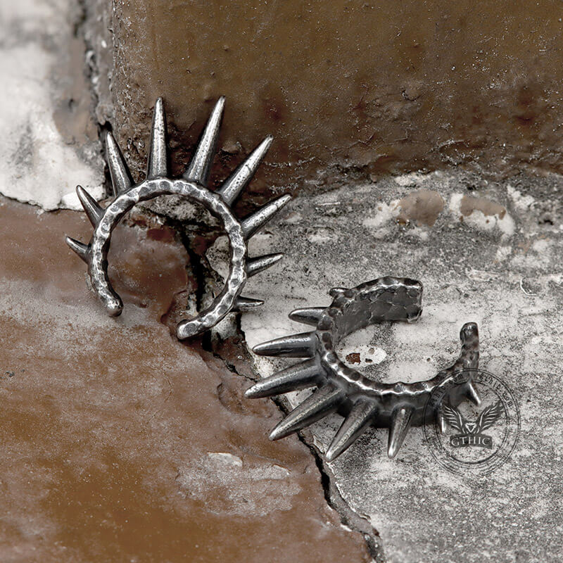 Punk Rivets Stainless Steel Skull Ear Cuffs