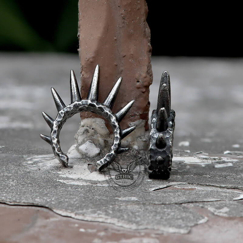 Punk Rivets Stainless Steel Skull Ear Cuffs