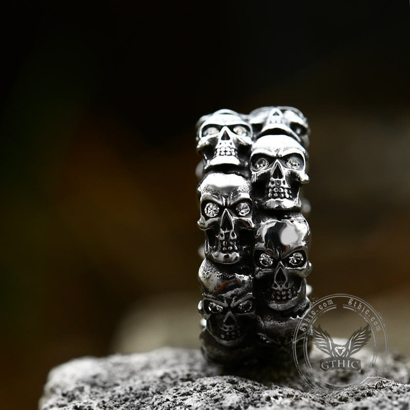 Punk Skulls Stainless Steel Ring