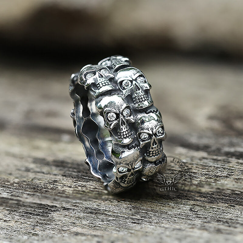 Punk Skulls Stainless Steel Ring