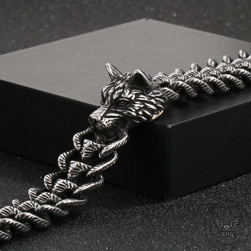 Punk Wolf Head Keel Chain Animal Bracelet