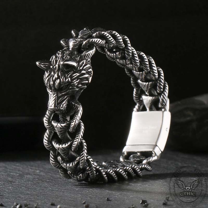 Punk Wolf Head Keel Chain Animal Bracelet