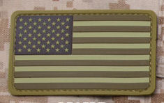 U.S. Flag Patch Forward Facing PVC with Hook Fastener