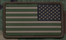 U.S. Flag Patch Reverse Field PVC with Hook Fastener