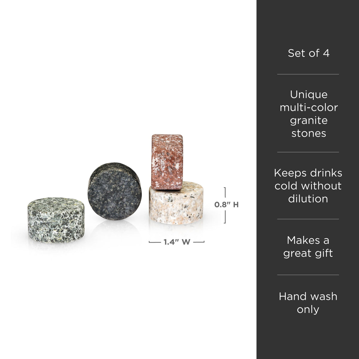 Glacier Rocks Granite Multi-Color Disks Set of 4
