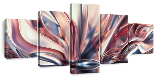 Pink And Silver Abstract Wall Art