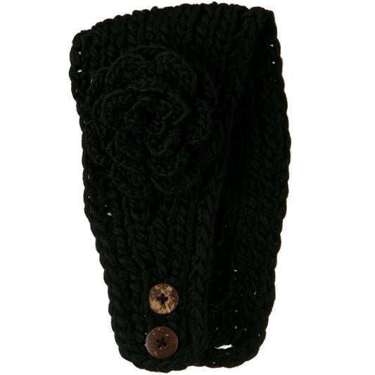 Large Rose Accent Woman's Head Band