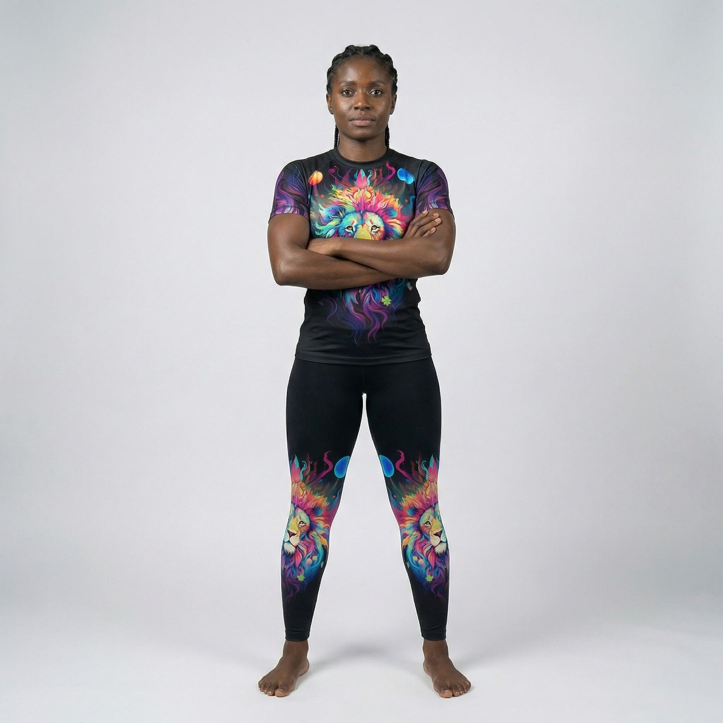 MYSTICAL LION WOMEN SHORT SLEEVE RASH GUARD