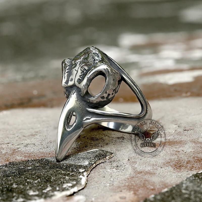 Raven Beak Skull Stainless Steel Ring