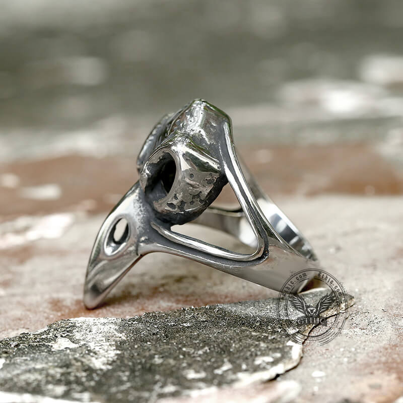 Raven Beak Skull Stainless Steel Ring