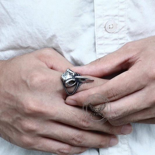 Raven Beak Skull Stainless Steel Ring