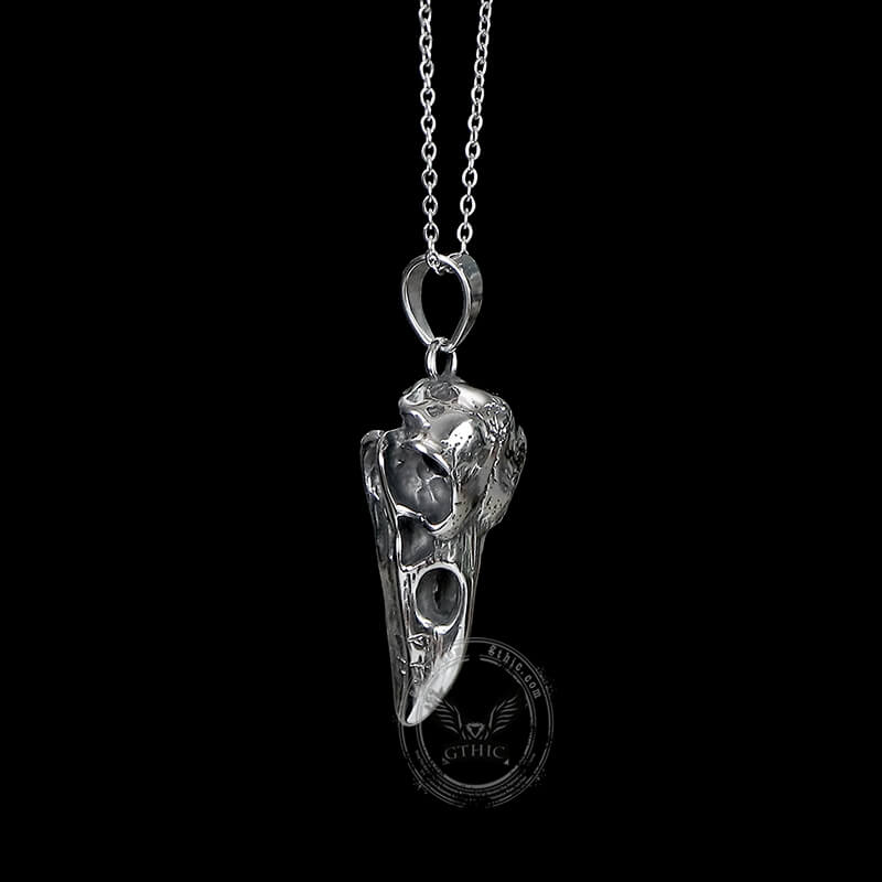 Raven Skull Stainless Steel Viking Pendant