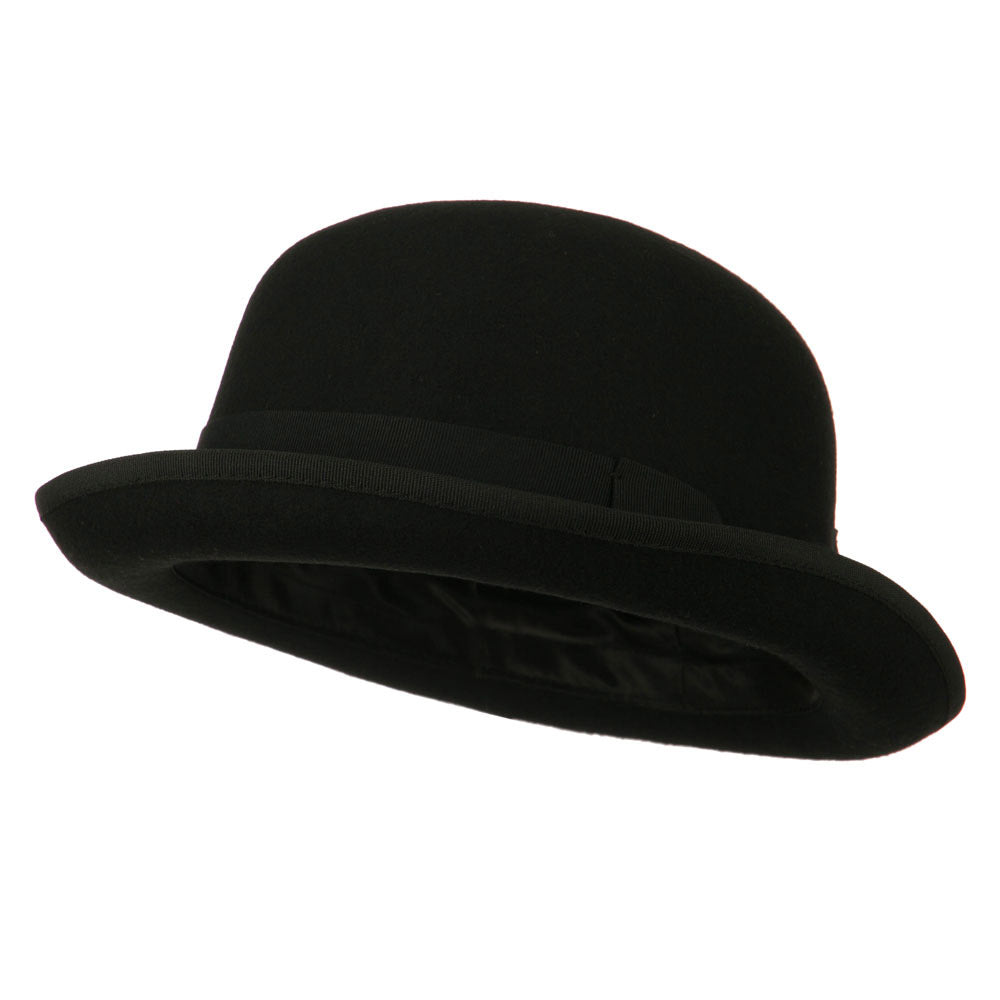 Men's Felt Bowler Hat with Ribbon Trim