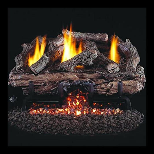 Real Fyre Charred Aged Split Oak Vent-Free Gas Log Set Insert