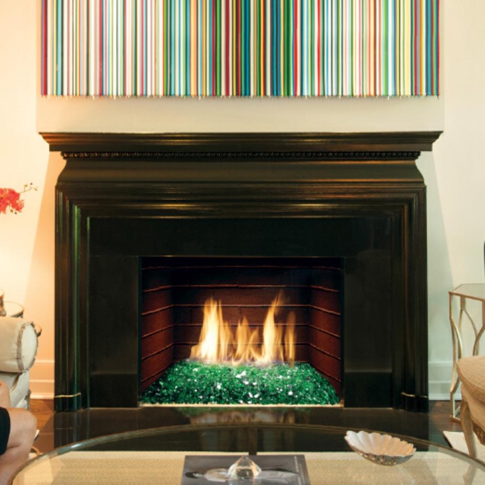 Real Fyre Contemporary 24-Inch See-Through Vent-Free Gas Fire Glass Set Insert