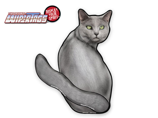 REAL Cat Grey Tail Wagging WiperTags