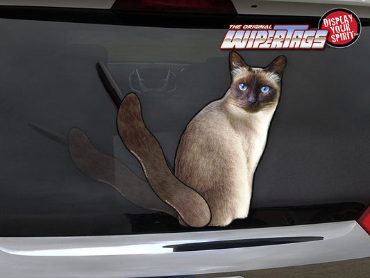 REAL Cat Siamese Tail Wagging WiperTags