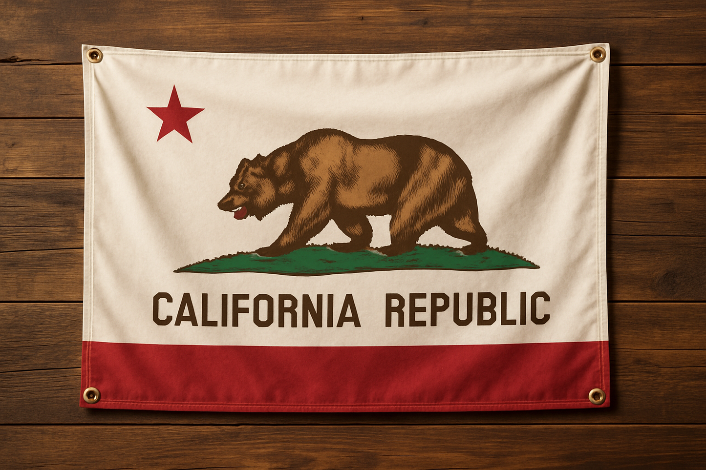 California Flag With Grommets Along with Edges for Wall Hanging