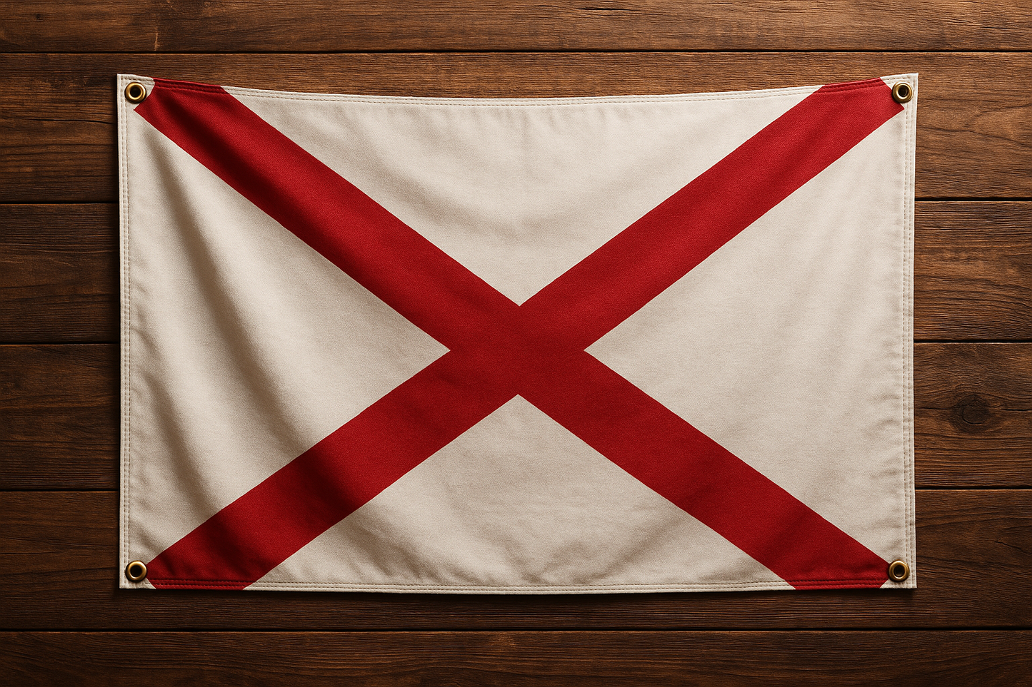 Alabama Flag with Grommets Along the Edges for Wall Hanging