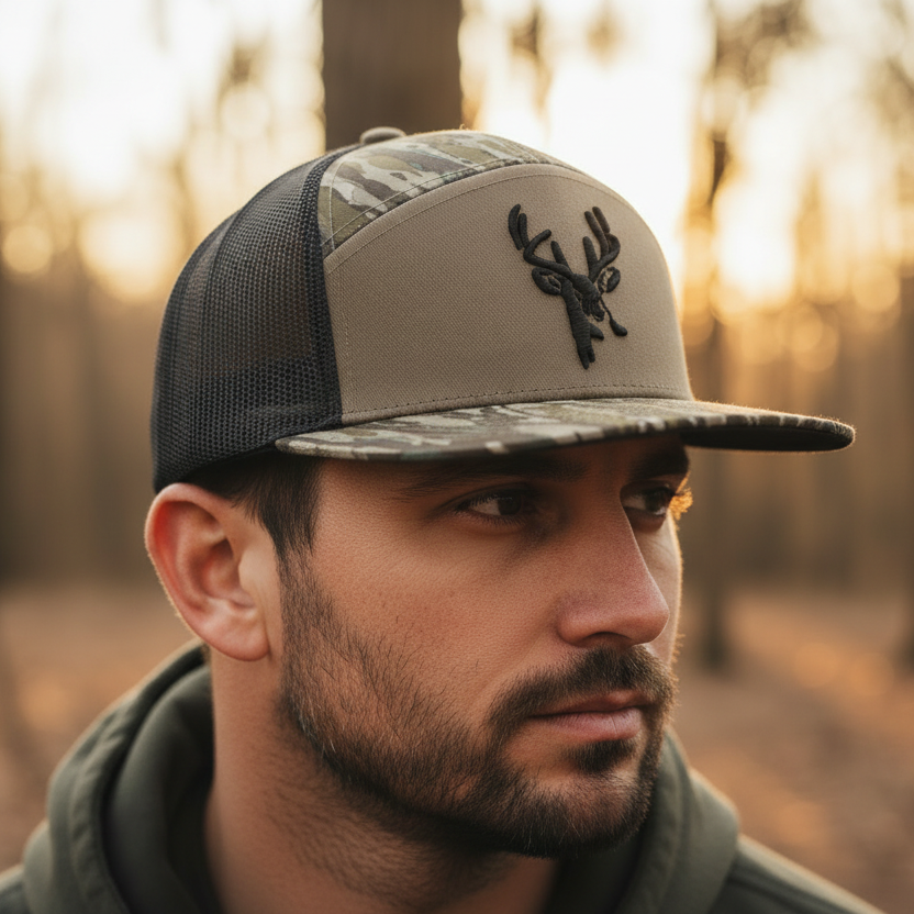 Realtree Original 7 Panel Buck Logo Hat