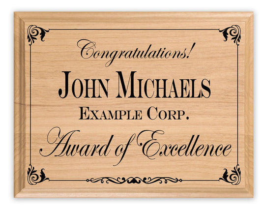 Congratulations Award Plaque – Custom Award of Excellence Gift for Employees or Colleagues