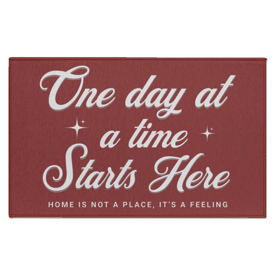 Recovery Indoor Doormat | Inspiring Sobriety | One Day at a Time Starts Here