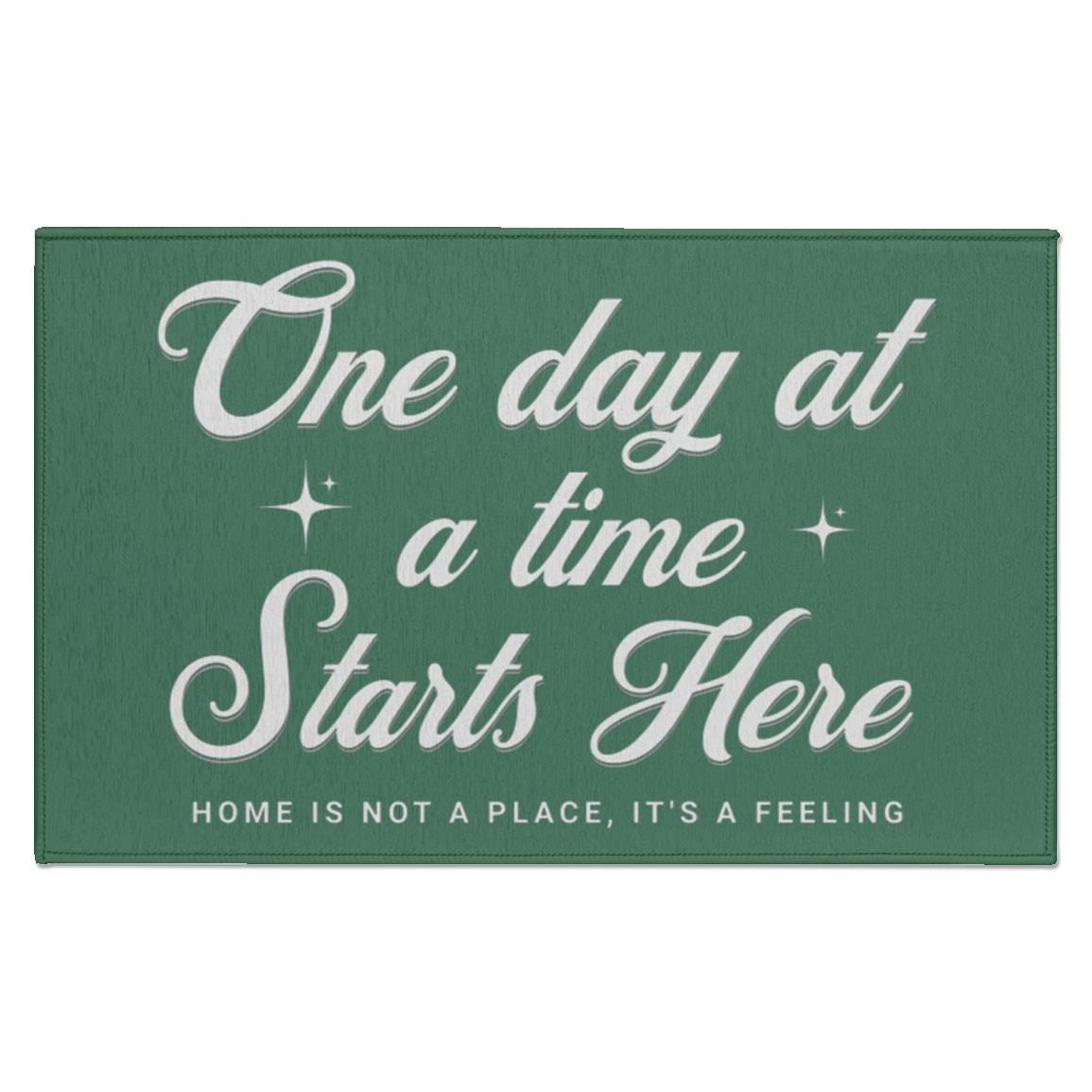 Recovery Indoor Doormat | Inspiring Sobriety | One Day at a Time Starts Here