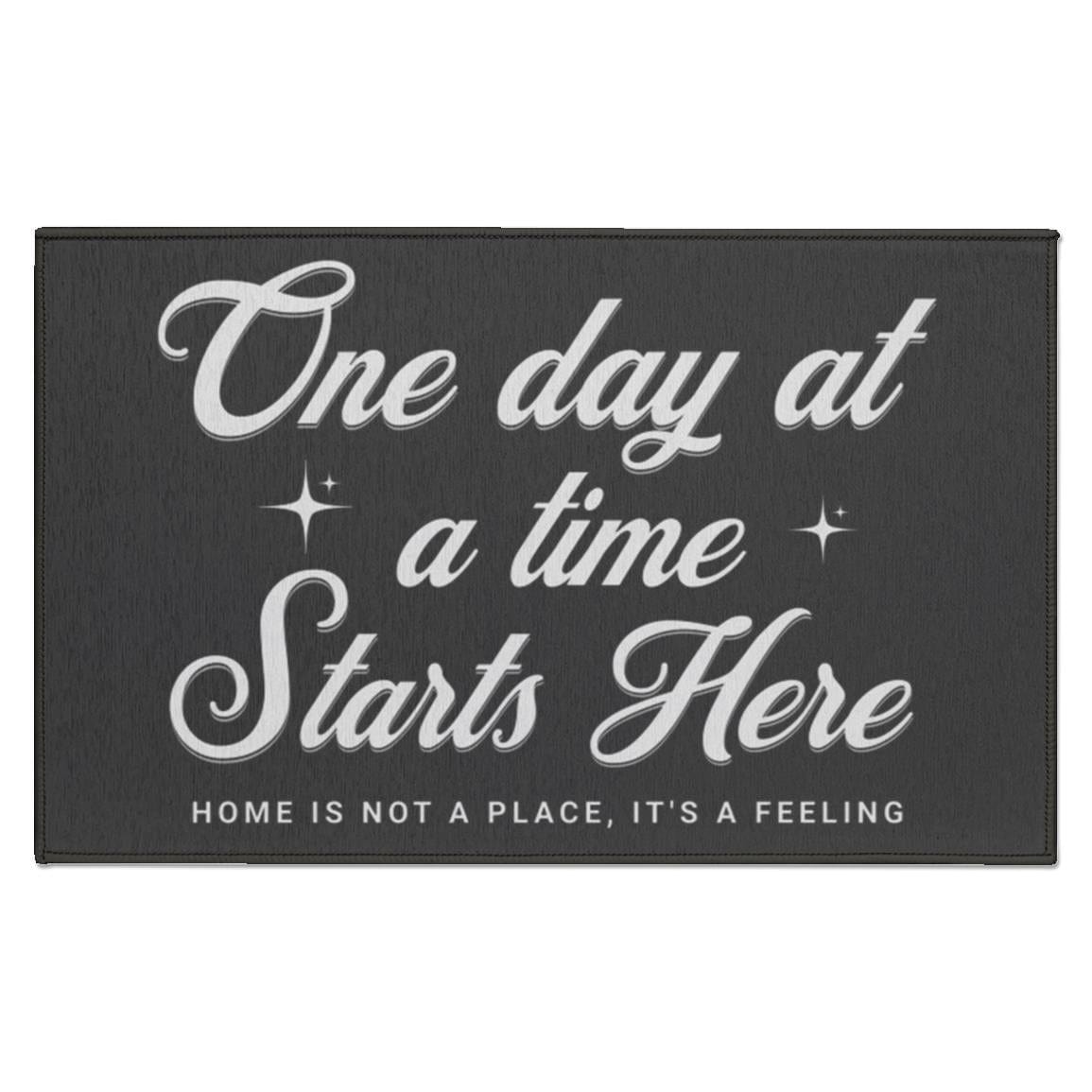 Recovery Indoor Doormat | Inspiring Sobriety | One Day at a Time Starts Here
