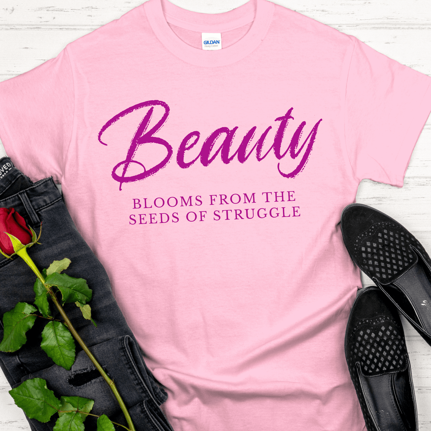 Recovery T-Shirt | Inspiring Sobriety |  Beauty Blooms From The Seeds of Struggle