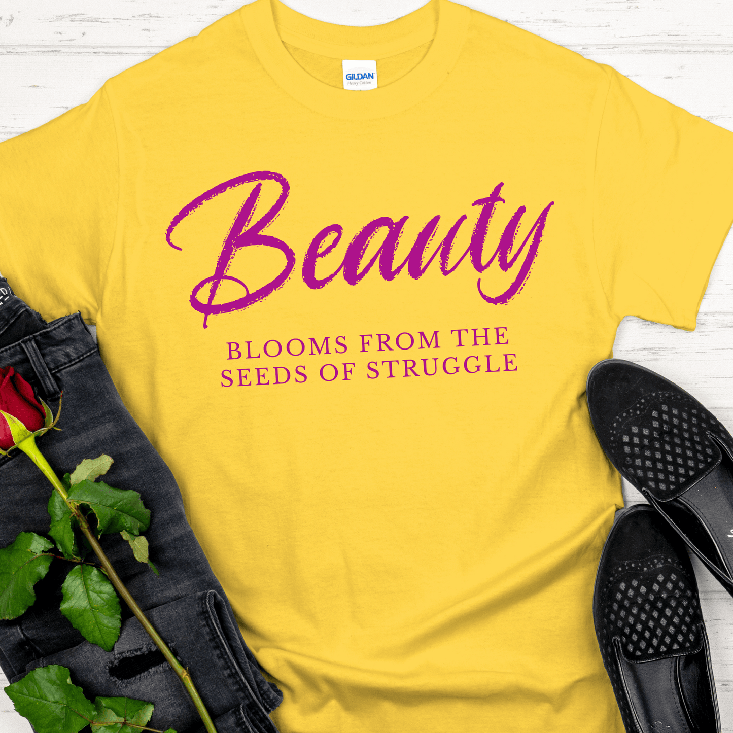 Recovery T-Shirt | Inspiring Sobriety |  Beauty Blooms From The Seeds of Struggle